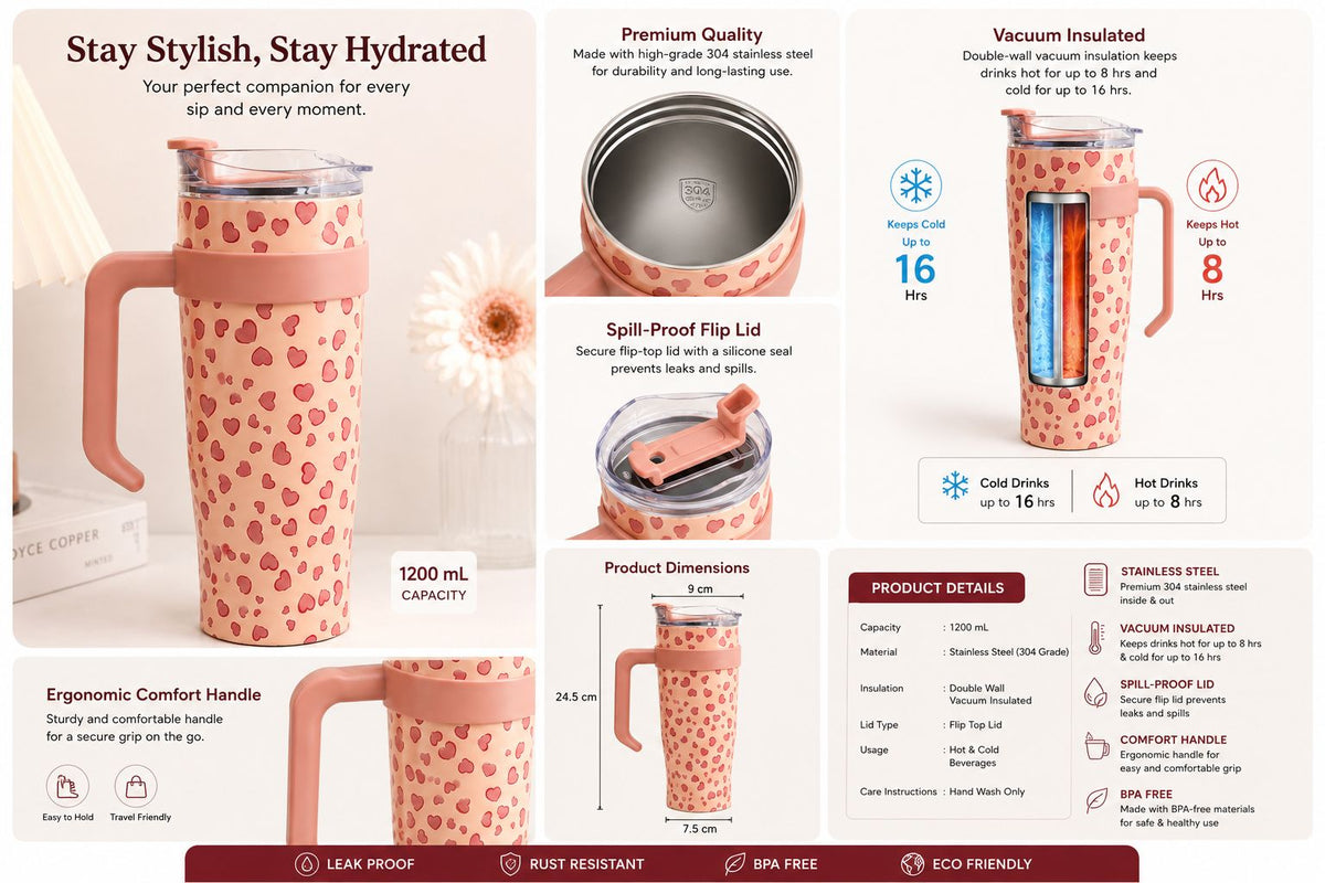 HeartBliss Tumbler – 1200ml