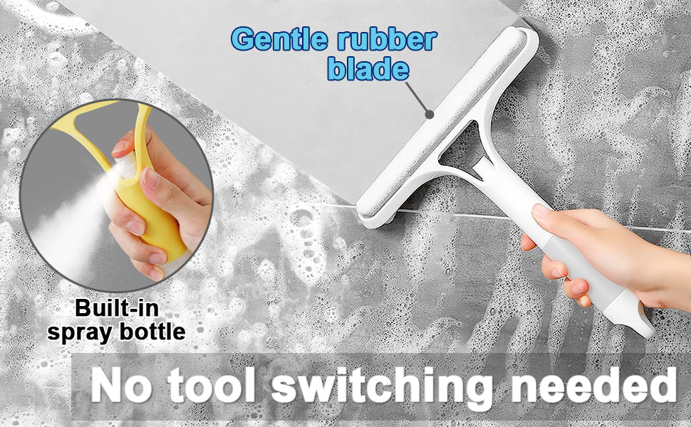 3 in 1 Window Cleaner Tool with Spray Bottle – Squeegee & Brush Cleaner
