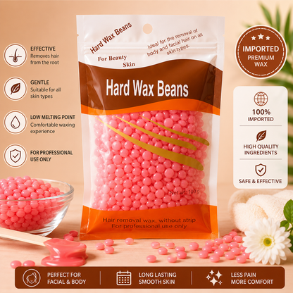 Imported Premium Hard Wax Beans 100g | Stripless Hair Removal Wax | Face, Arms, Legs & Bikini Waxing | All Skin Types