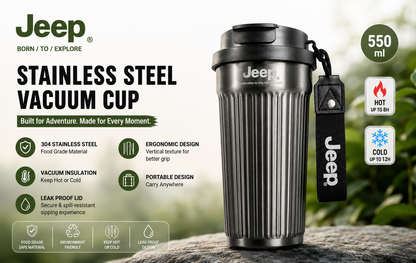 Jeep 550ml Stainless Steel Vacuum Insulated Travel Mug