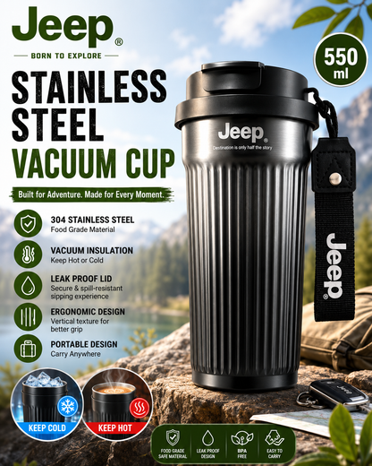 Jeep 550ml Stainless Steel Vacuum Insulated Travel Mug