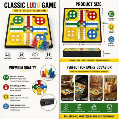 Foldable Ludo Board Game Set.