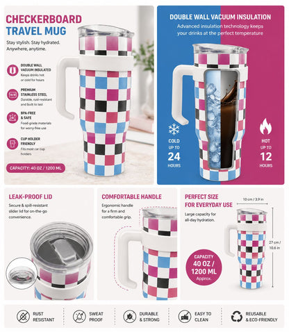 CheckerPop Tumbler – 1200ml