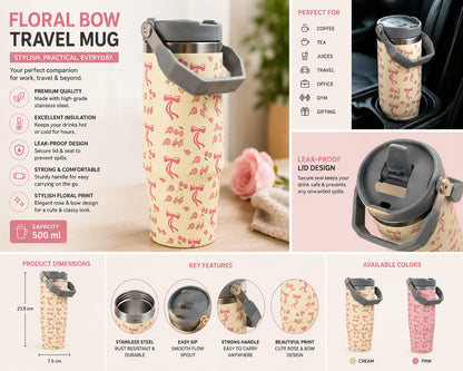 Rosé Ribbon Tumbler – 1000ml