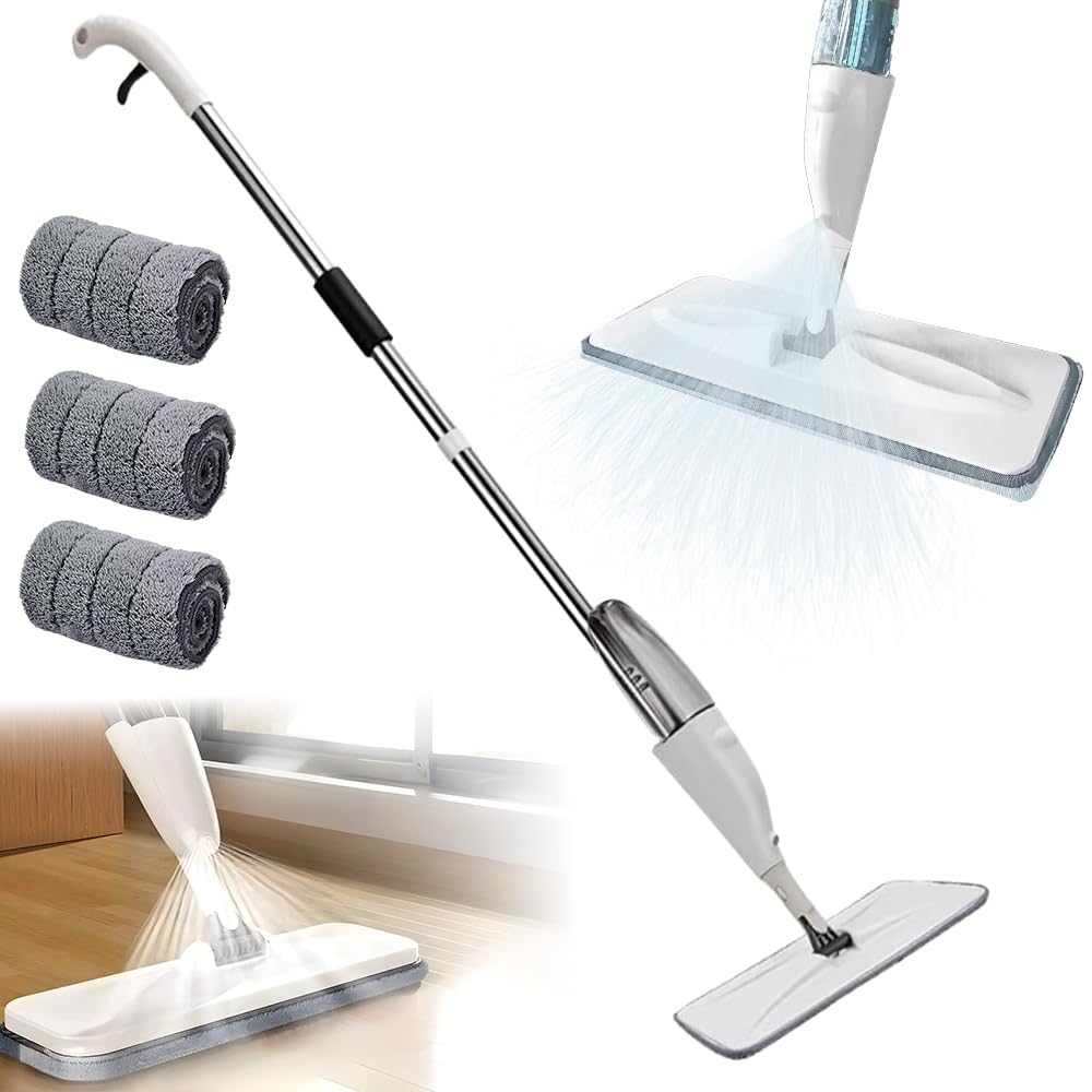 360° Rotating 2 in 1 Spray Mop – Wet & Dry Flat Floor Cleaning Mop