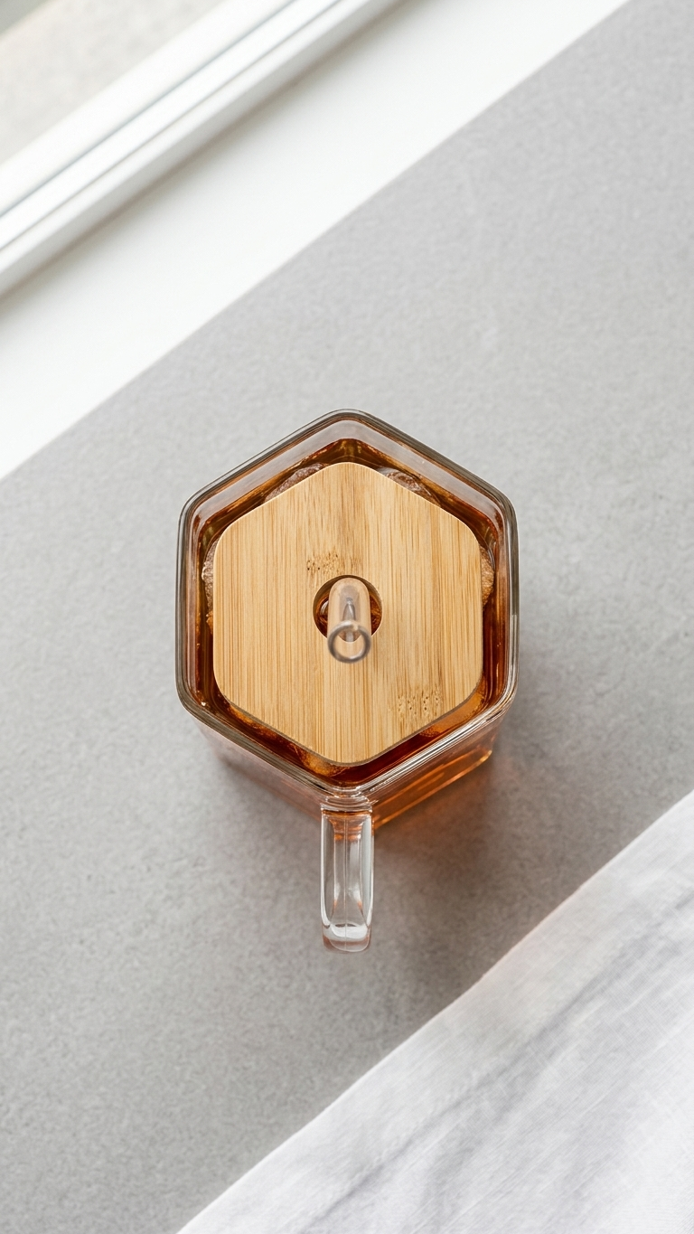 Premium Glass Mug 400ml – Bamboo Lid & Reusable Glass Straw