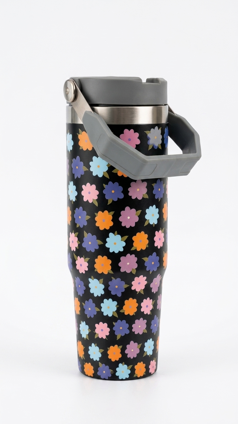 BloomPrint Insulated Stainless Steel Tumbler 1000ml – Travel Mug