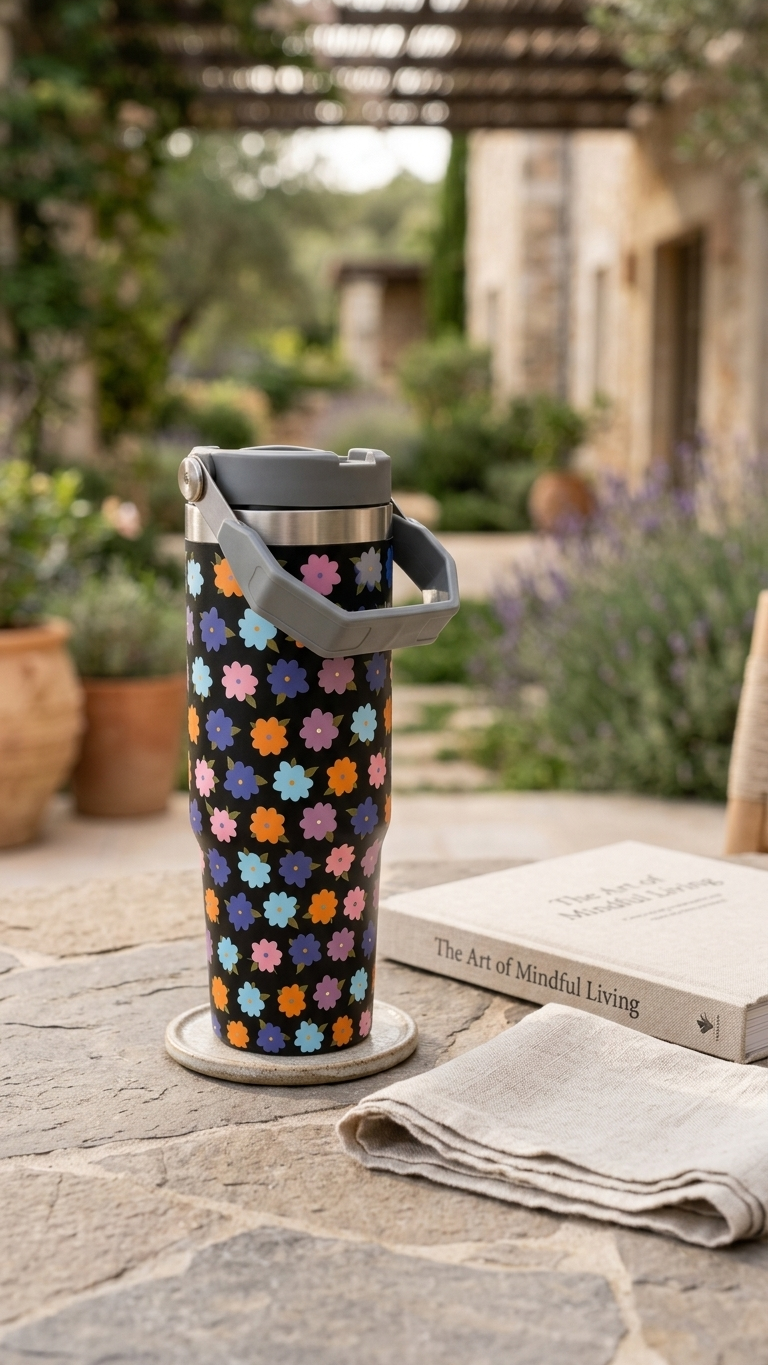 BloomPrint Insulated Stainless Steel Tumbler 1000ml – Travel Mug